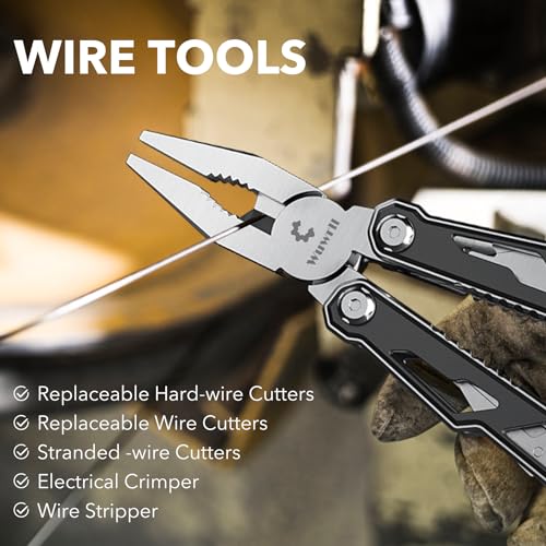 Wuwrll 16-in-1 Multitool Pocket Knife with Locking Safety, Stainless Steel Camping & Survival Tool - Variation 1