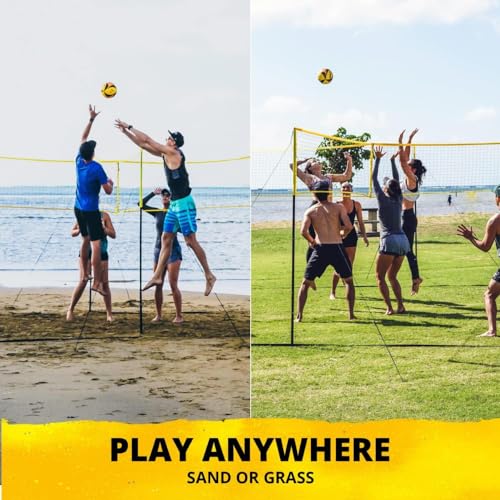 4-Way Volleyball Game Set - Quick Assemble for Outdoor Fun - Original