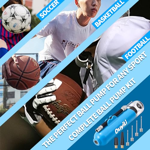 Portable Sports Ball Pump Kit - Dual Action Inflator with Needles