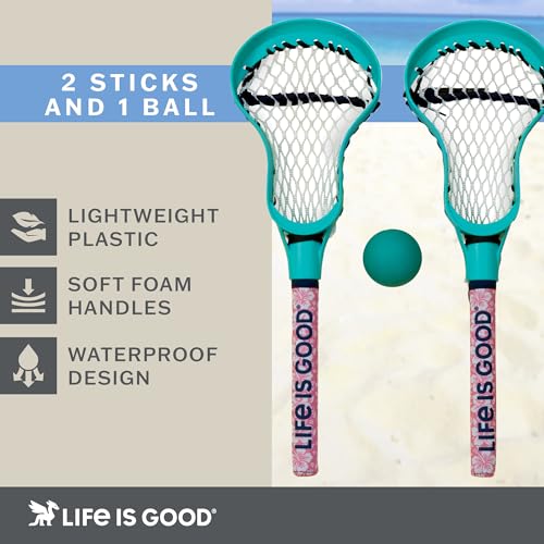 Life is Good Hydro Lacrosse Water Game Set with Floating Ball – Turquoise Blue