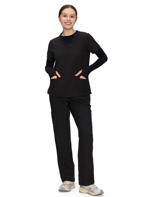 Long Sleeve Workout Tops for Women, Compression Shirt, Sports Running Shirt Breathable Athletic Top Slim Fit, Black, M