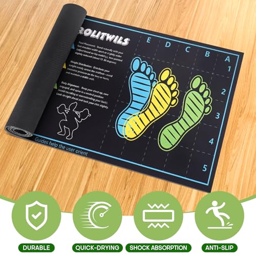 Anti-Slip Squat Mat with Foot Position Guides - Black 31.5'' x 13.8''