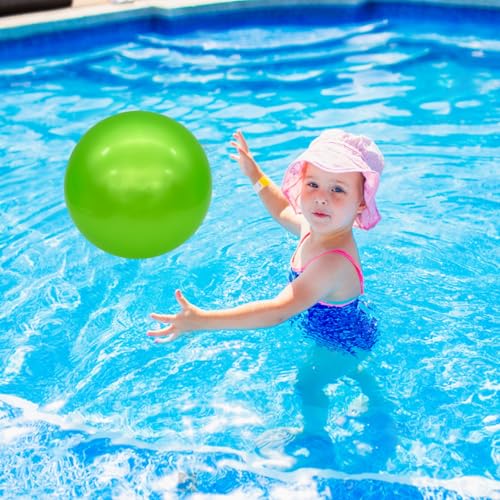 Green 6-Inch Inflatable Bouncy Balls Set of 6 for Kids Indoor & Outdoor Play