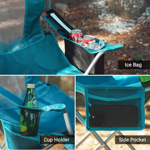 Byliable Camping Folding Chair with Cup Holder, Blue | Outdoor Portable Lawn Chair