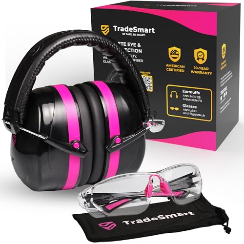 Shooting Ear Protection Kit with Clear Glasses - Pink