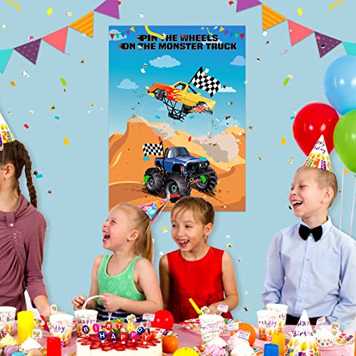 Truck Pin The Tail Game with 30 Tyres - Party Supplies
