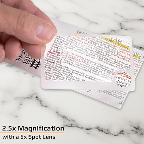 2.5x Power Credit Card Magnifiers with 6x Spot Lens - Twin Pack