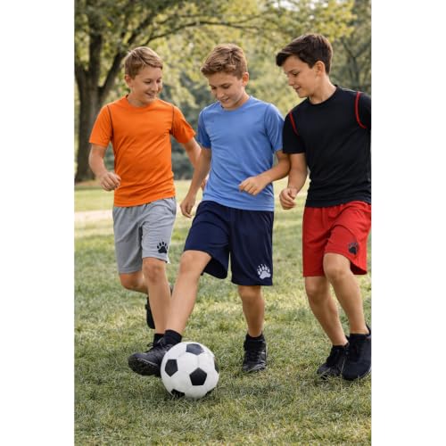 Boys Performance Active Short Set - Crewneck Tee & Shorts, 8-10 Grey/Orange