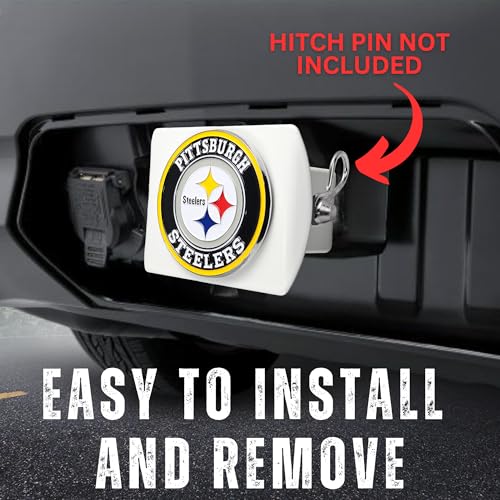 Pittsburgh Steelers Hitch Cover - White Metal 3D Team Logo