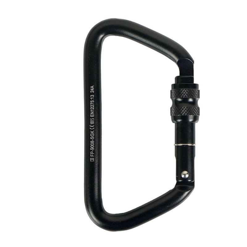 Screw Locking Carabiner 60KN - Fusion Climb® Tahoe - Professional Rock Climbing Carabiner - Heavy Duty Steel Clip - Screw Locking Carabiner for Climbing, Rappelling, D Shaped - UIAA