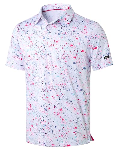 Men's Golf Polo Shirt - Moisture Wicking Short Sleeve Collared