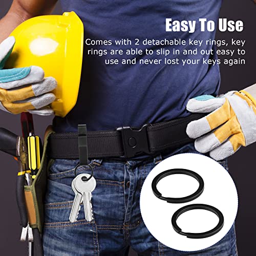 Tactical Key Holder - Stainless Steel Belt Clip Key Ring Holder, 2 Pack