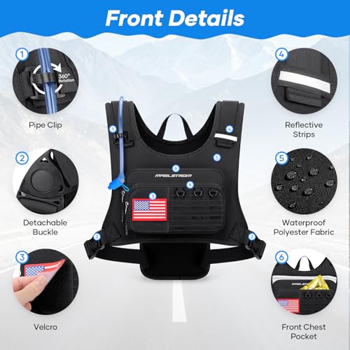 Hydration Running Vest with 2L Water Bladder - Black