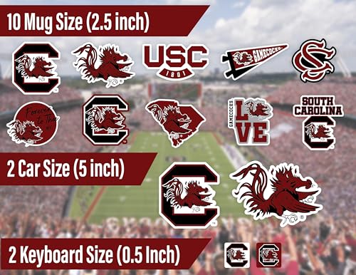 South Carolina Gamecocks Sticker Set - 14 Durable Decals