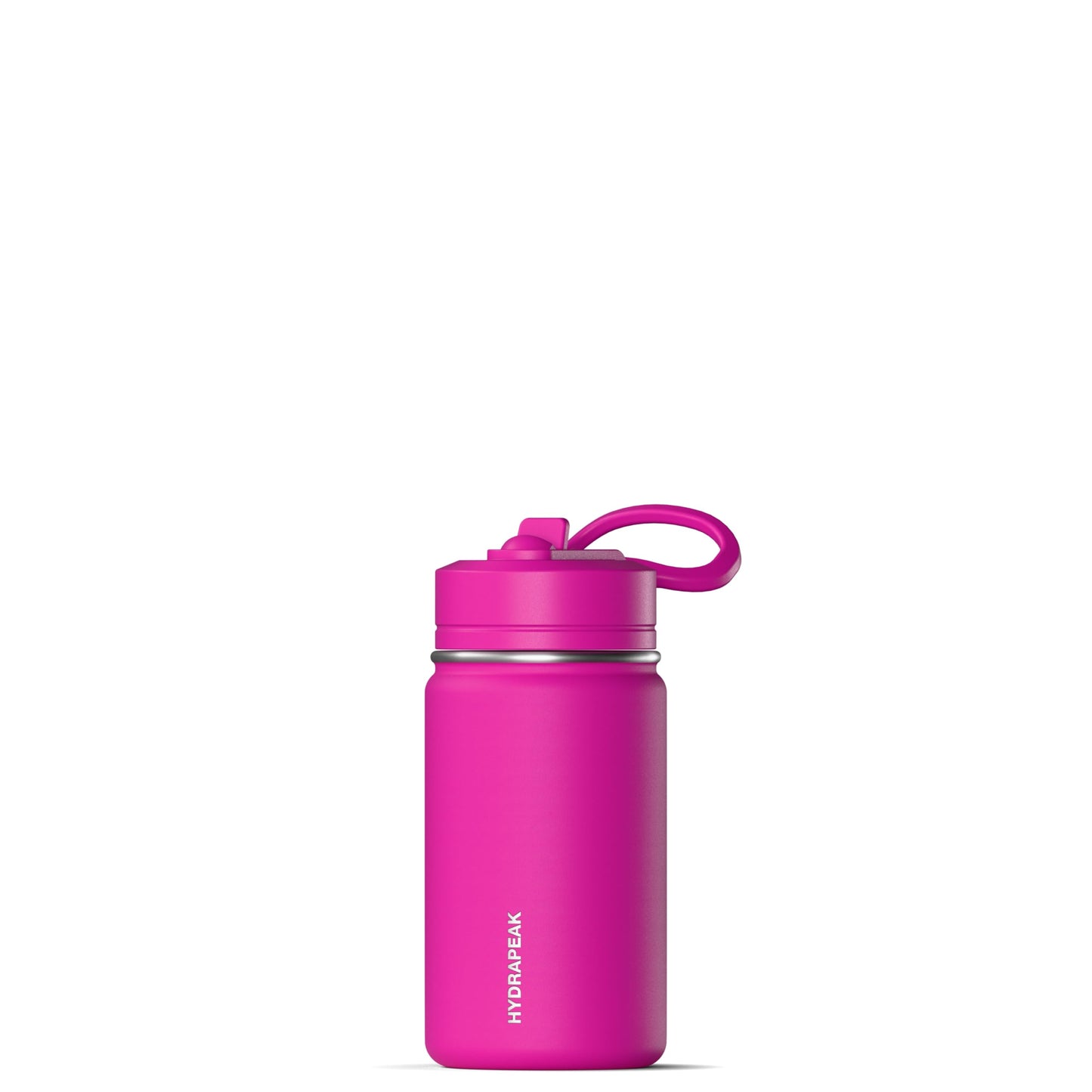Hydrapeak Mini 14oz Water Bottle with Straw Lid, Insulated Water Bottle, Water Bottle Stainless Steel, Water Bottles (Fuchsia)