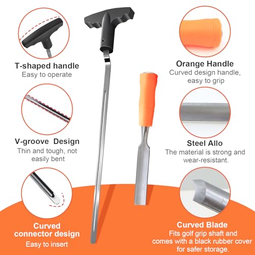 Golf Grip Removal Tool 11" V-Groove Grip Saver for Standard Clubs - High-Carbon Steel, THE GOLFER STORE, Variant 2