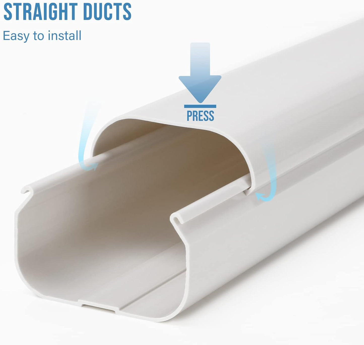 HOXHA 10Ft Mini Split Line Set Cover Kit for Air Conditioners & Heat Pumps - Decorative PVC Slim Design