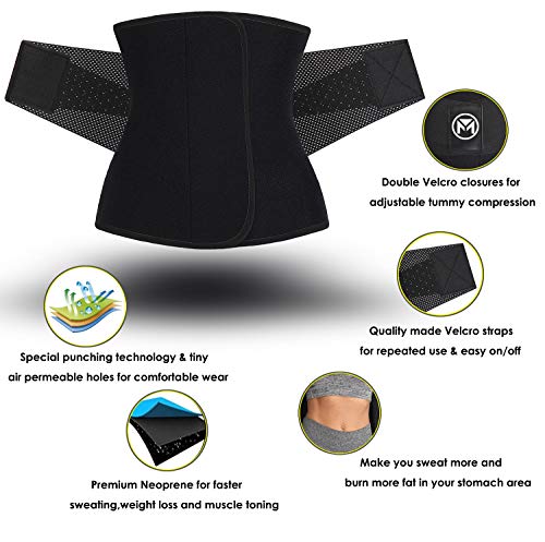 Waist Trainer Belt for Women - Large Black Waist Trimmer