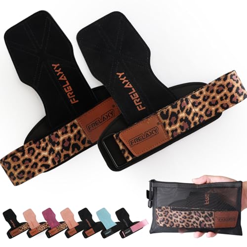 Weight Lifting Wrist Straps - Ergonomic Support, Black/Leopard