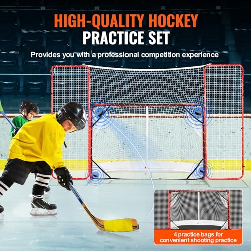 Portable Hockey Goal with Backstop and Targets - 72 Inch