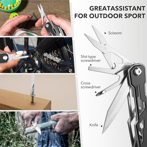 Wuwrll 16-in-1 Multitool Pocket Knife with Locking Safety, Stainless Steel Camping & Survival Tool - Variation 1