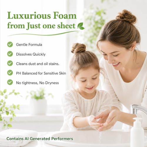 Portable Paper Soap Sheets - 300 Count Travel Hand Soap with Case
