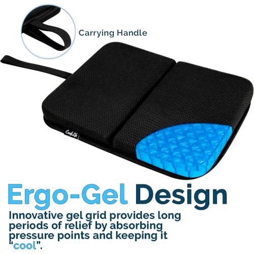 Travel Seat Cushion - Compact, Foldable Ergo-Gel Design