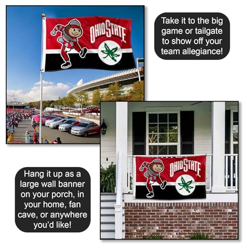 Ohio State Buckeyes 3x5 College Banner Flag - Officially Licensed Sports Decor