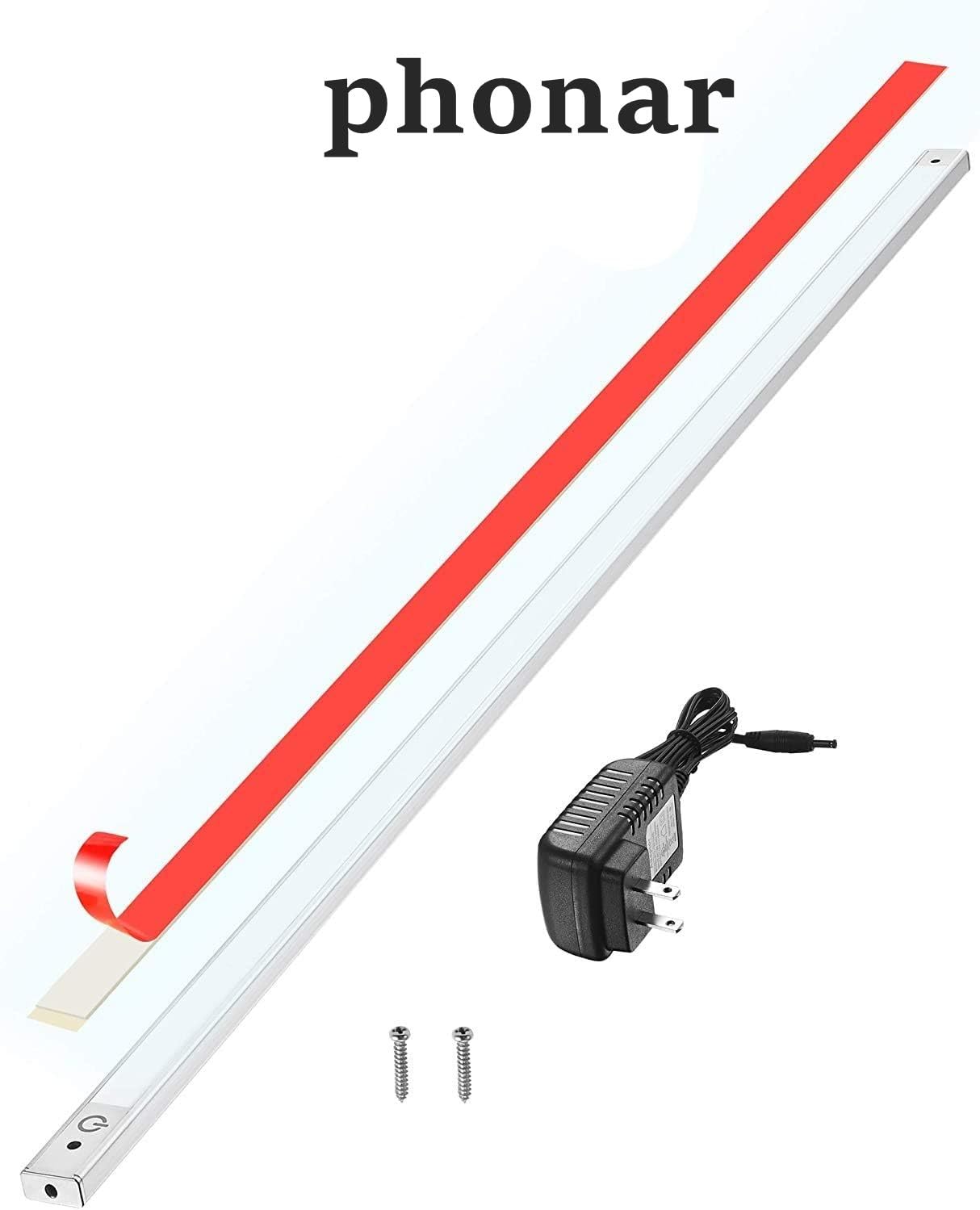 phonar 48 inch Under Cabinet Lighting LED Lamps for Kitchen Closet, LED Counter Light with Plug in Hardwired LED Lighting for Wardrobe(Cold White)