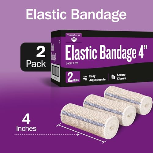 4-Inch Elastic Compression Bandage Wrap with Self-Closure - 2 Count