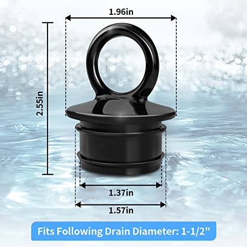 1-Pack PVC Push-In Boat Drain Plug for 1-1/2” Thru-Hull Drains
