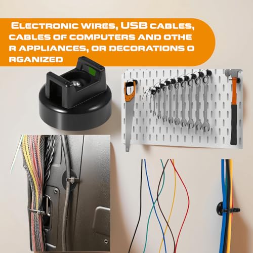 Heavy-Duty Magnetic Zip Tie Mounts,30Pcs Multipurpose Cable Holder with Nylon Cable Ties (100 Pieces) for Efficient Wire Management