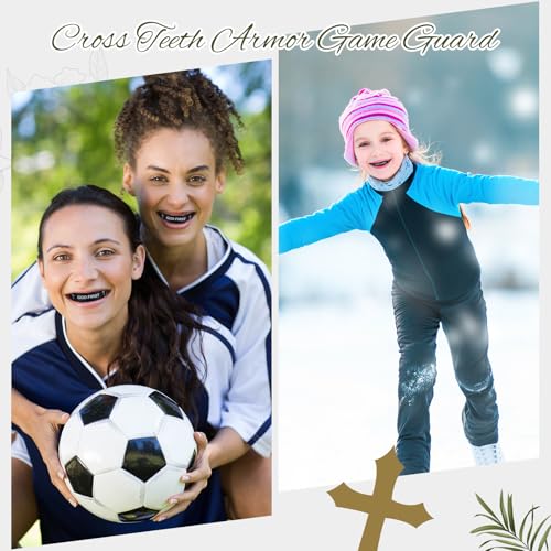 Christian Mouth Guards - 2 Pcs Sports Teeth Protectors - Black & God