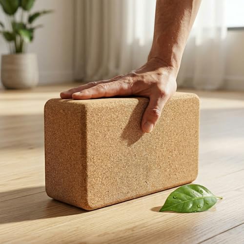 Cork Yoga Block 9x6x3 Inches Non-Slip Support for Pilates & Yoga