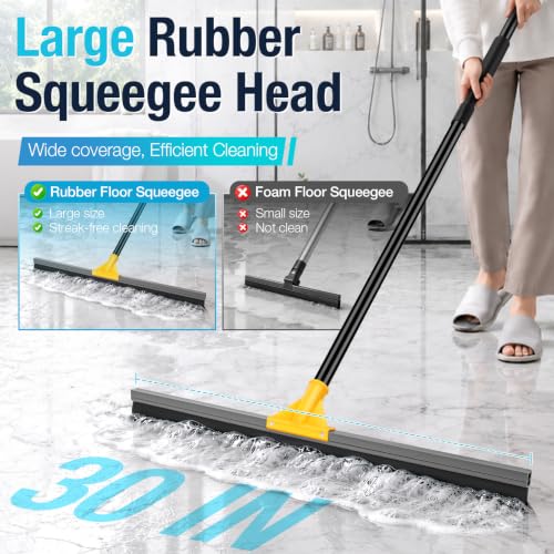 Yellow 30-Inch Heavy Duty Floor Squeegee for Concrete Water Removal - SOBONNE
