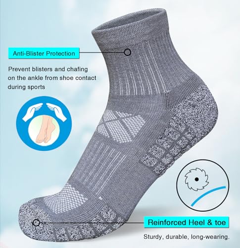 Suaskk Men’s Athletic Cushioned Breathable Running Quarter Socks 12-15 Pairs, Assorted Colors