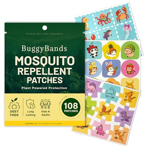 Mosquito Repellent Stickers for Kids - 108 Fun Puzzle Patches