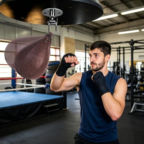 Brown Speed Punching Bag for Boxing Training Home Gym Fitness - 10" x 7"