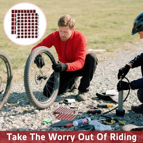 96 Pcs Bicycle Tire Repair Patch Kit - Rubber Puncture Patches