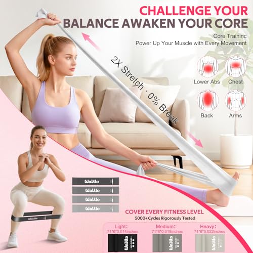 Black WALITO 15-Piece Pilates & Resistance Bands Set with Yoga Ball & Accessories