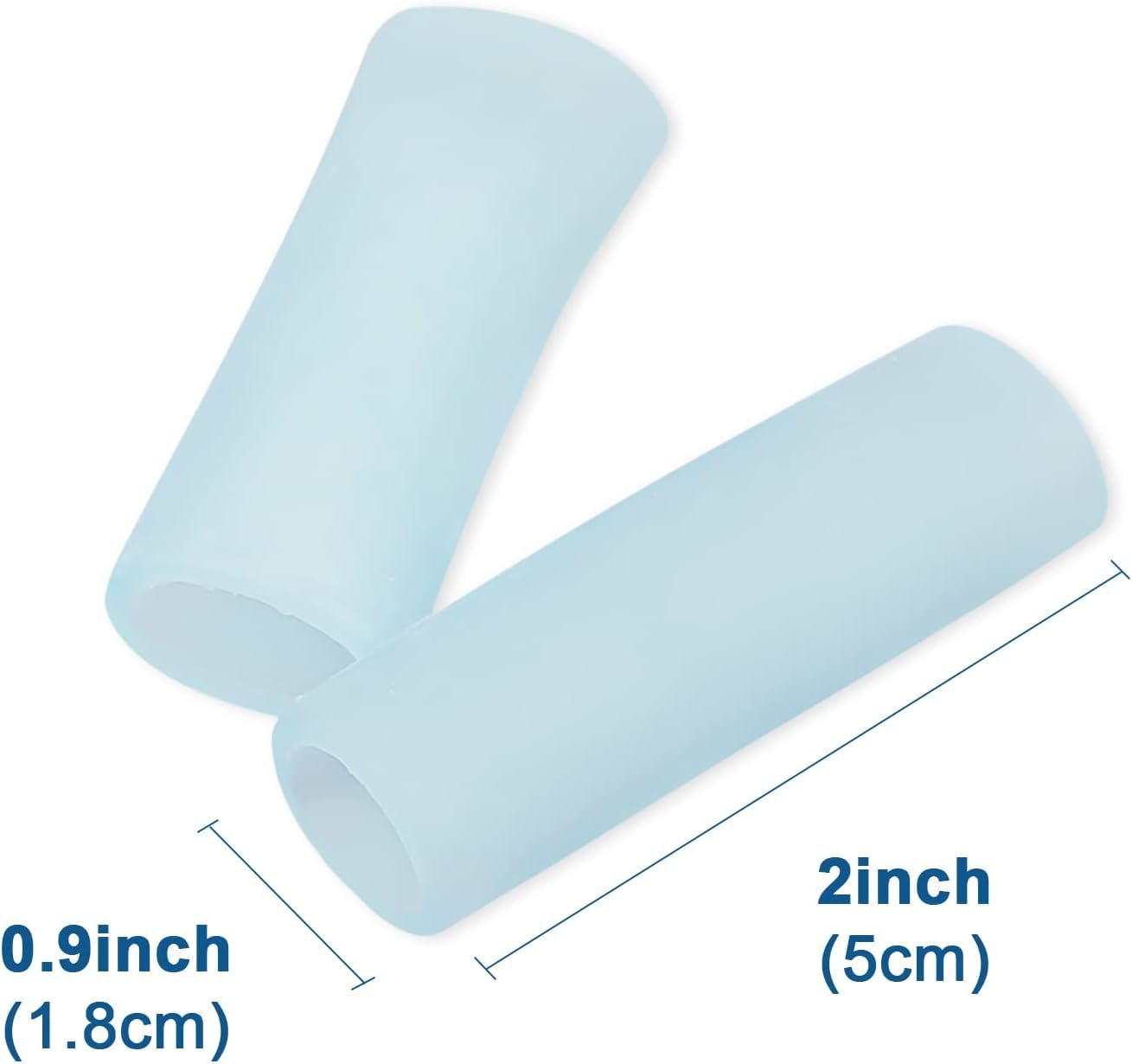 Sumifun Gel Finger Protector, 10 Pcs Silicone Finger Sleeves for Corns, Fingernails Loss, Friction Pain Relief, Blue