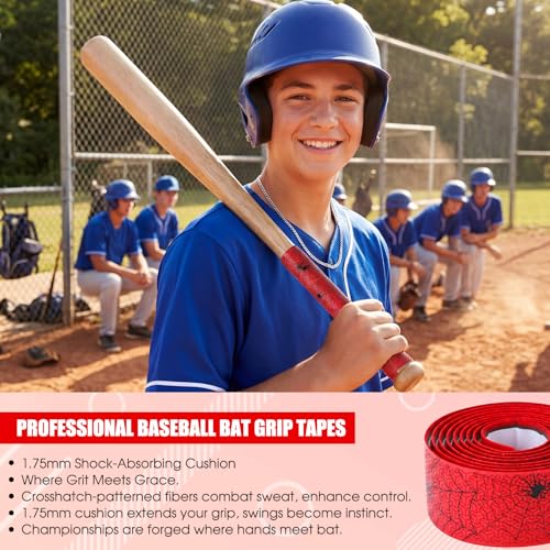 Spider Ink Splatter Skull Baseball Bat Grip Tape - Pink/White, 1.75mm Cushioning