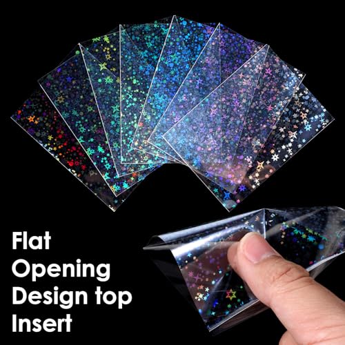 200 Pcs Laser Flashing Holographic Photo Card Sleeves Love
