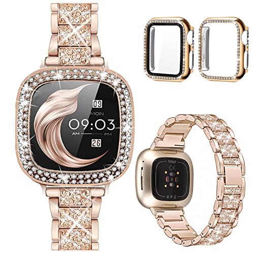 Rose Gold Bling Watch Band for Fitbit Versa 4 / Sense 2 - TUV PLNT