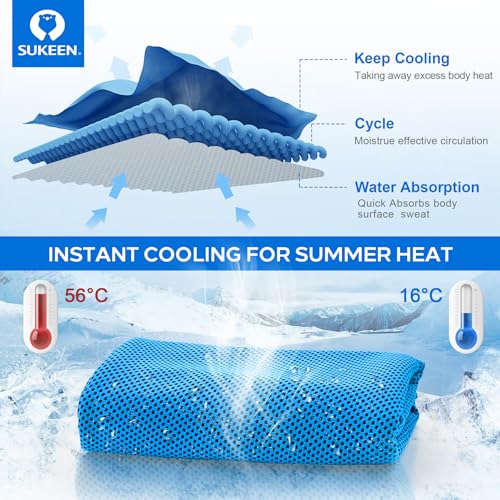 Cooling Towels 4 Pack - Soft, Lightweight & Absorbent Neck Wraps