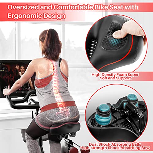 Oversized Bike Seat Cushion for Peloton & Exercise Bikes - Red