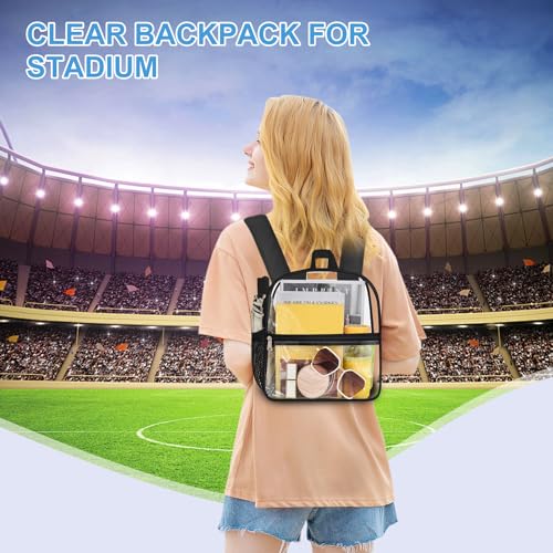 Clear Stadium Backpack - Heavy Duty Mini Bag with Front Pocket