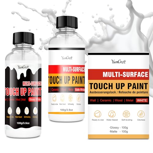Multi Surface Touch Up Paint, White Paint can Repair Small Scratches and Spots, Quick Dry White Wall Paints for Door, Cabinets, Bathtubs, Wood, Furniture