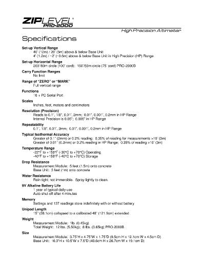 High Precision Altimeter Pro-2000 - No Calibration Required