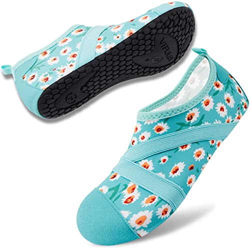 Water Shoes for Women & Men - Quick Dry Aqua Socks 8.5-9.5 Women/7.5-8.5 Men - Small Daisy